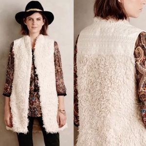 Anthropologie Hei Hei embroidered shag vest